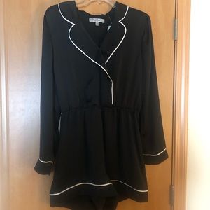 Silky Long-Sleeved Pajama Romper